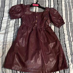 Vince Camuto Kids Burgundy Puff Sleeve Dress